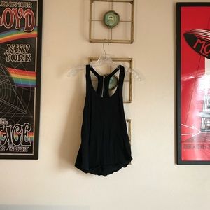 Black Zipper-Detail Tank